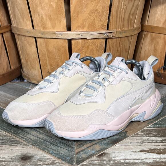 Puma Thunder Desert Particle Beige Pink Tan Leather Suede Sneakers Womens Size 8 - Picture 3 of 11
